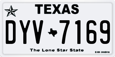 TX license plate DYV7169