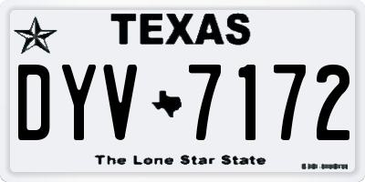 TX license plate DYV7172