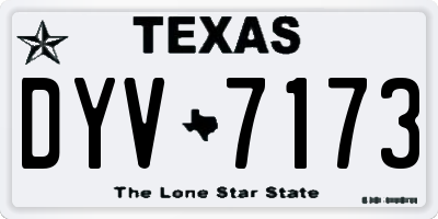 TX license plate DYV7173