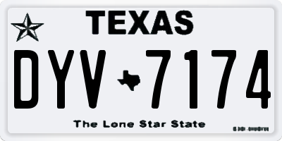 TX license plate DYV7174