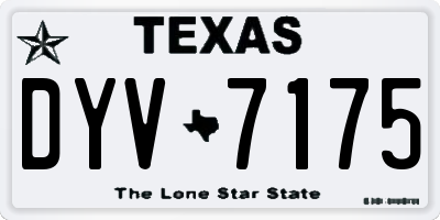 TX license plate DYV7175