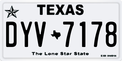 TX license plate DYV7178