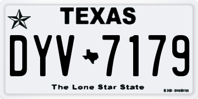 TX license plate DYV7179