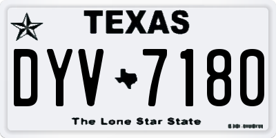 TX license plate DYV7180