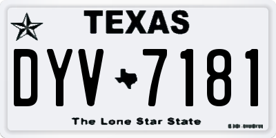 TX license plate DYV7181
