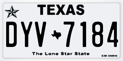 TX license plate DYV7184