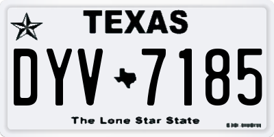 TX license plate DYV7185