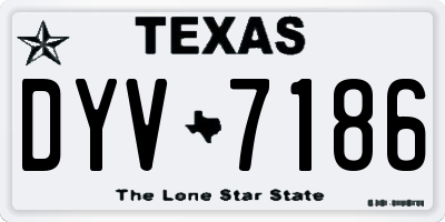 TX license plate DYV7186