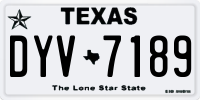 TX license plate DYV7189