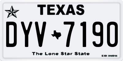 TX license plate DYV7190