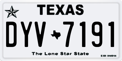 TX license plate DYV7191