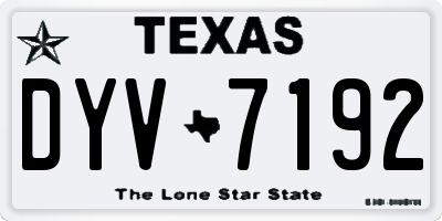 TX license plate DYV7192