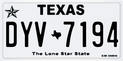 TX license plate DYV7194