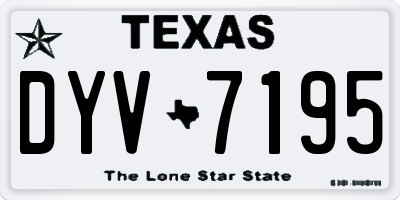 TX license plate DYV7195