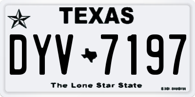 TX license plate DYV7197