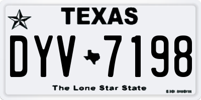 TX license plate DYV7198