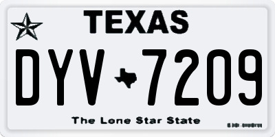 TX license plate DYV7209