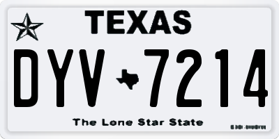 TX license plate DYV7214
