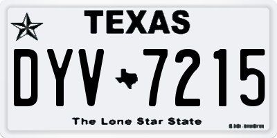 TX license plate DYV7215