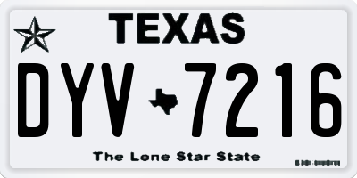 TX license plate DYV7216