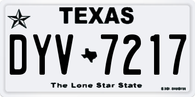 TX license plate DYV7217