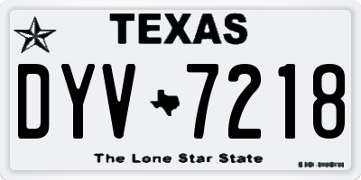 TX license plate DYV7218
