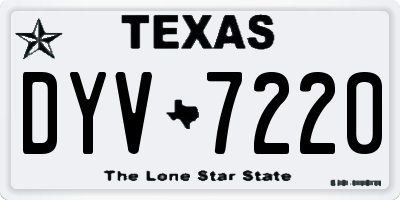TX license plate DYV7220