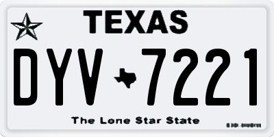 TX license plate DYV7221