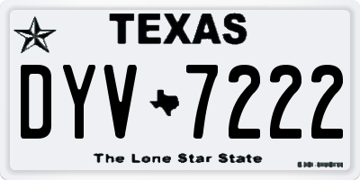 TX license plate DYV7222