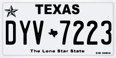 TX license plate DYV7223
