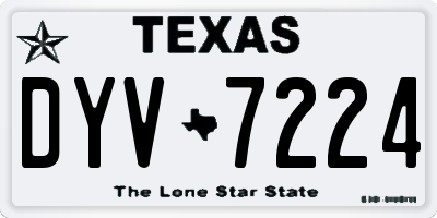 TX license plate DYV7224