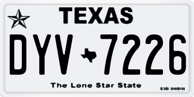 TX license plate DYV7226
