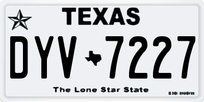 TX license plate DYV7227