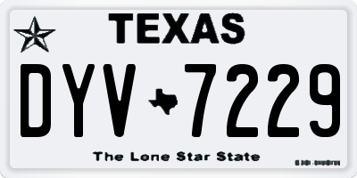 TX license plate DYV7229