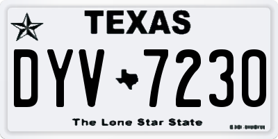 TX license plate DYV7230