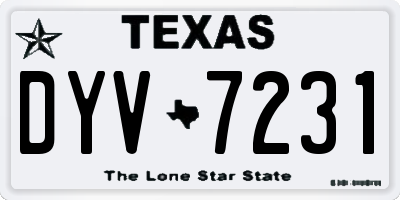 TX license plate DYV7231