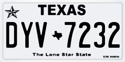 TX license plate DYV7232