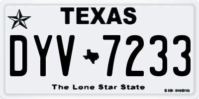 TX license plate DYV7233