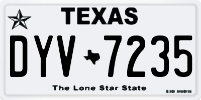 TX license plate DYV7235
