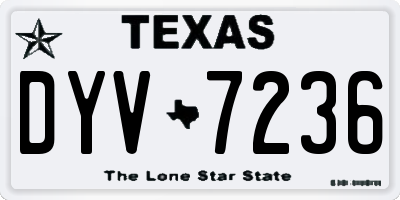 TX license plate DYV7236