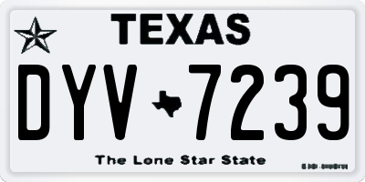 TX license plate DYV7239