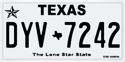 TX license plate DYV7242