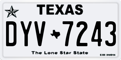 TX license plate DYV7243