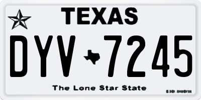 TX license plate DYV7245