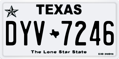 TX license plate DYV7246