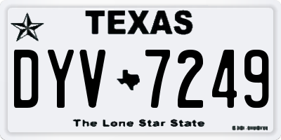TX license plate DYV7249