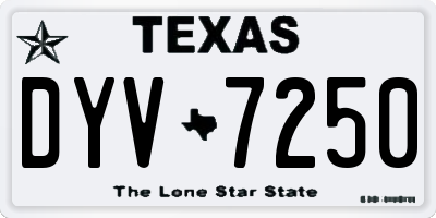 TX license plate DYV7250