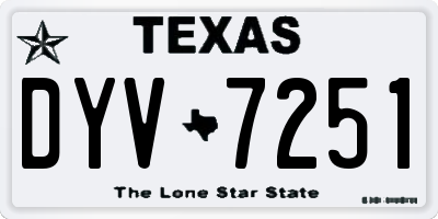TX license plate DYV7251