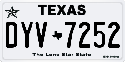 TX license plate DYV7252