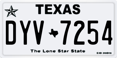 TX license plate DYV7254